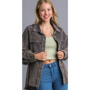 Umgee Corduroy Cotton Blend Oversized Shirt/Jacket New with Tags Size Small